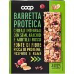 Barretta proteica con semi/arachidi/mirtilli rossi
COOP
4 X 28 G